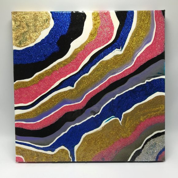 NWOT Abstract Geode Art Wall Decor - Picture 2 of 9